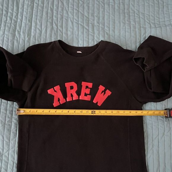 KREW Independent Trading Co Crewneck Raglan Sweatshirt PRM30SBC Black Men M EUC - Picture 4 of 8